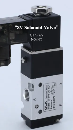 3 Way 3V110-06 DC12V Single Acting Pneumatic Solenoid Valve with CE